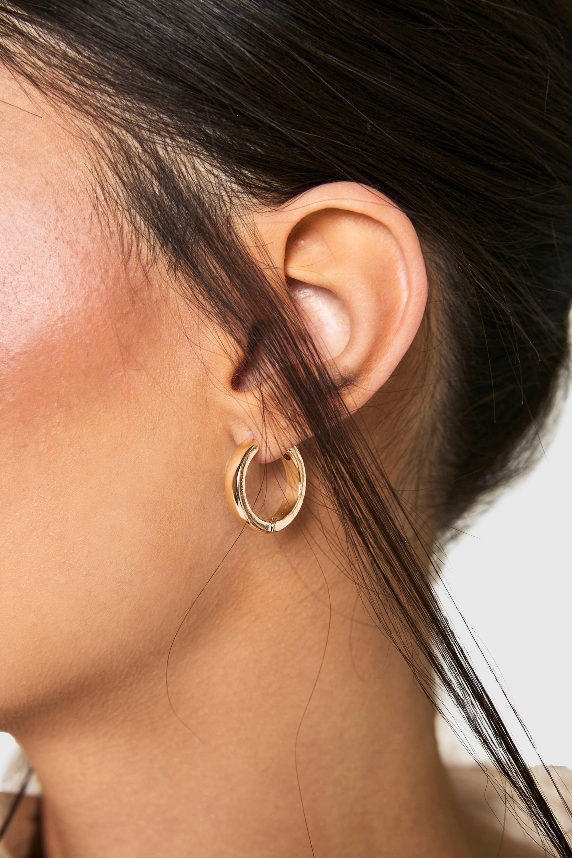 boohoo Lot de 3 boucles d'oreilles créoles en or