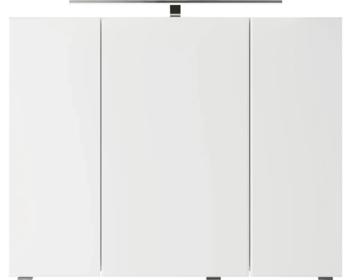 3-delige badkamermeubelset Pelipal serie 4035 BxHxD 90 x 200 x 45 cm, frontkleur eiken riviera, met keramische wastafel in wit en keramische wastafelkast, wastafelmeubel, spiegelkast met LED-verlichting 40350900121470