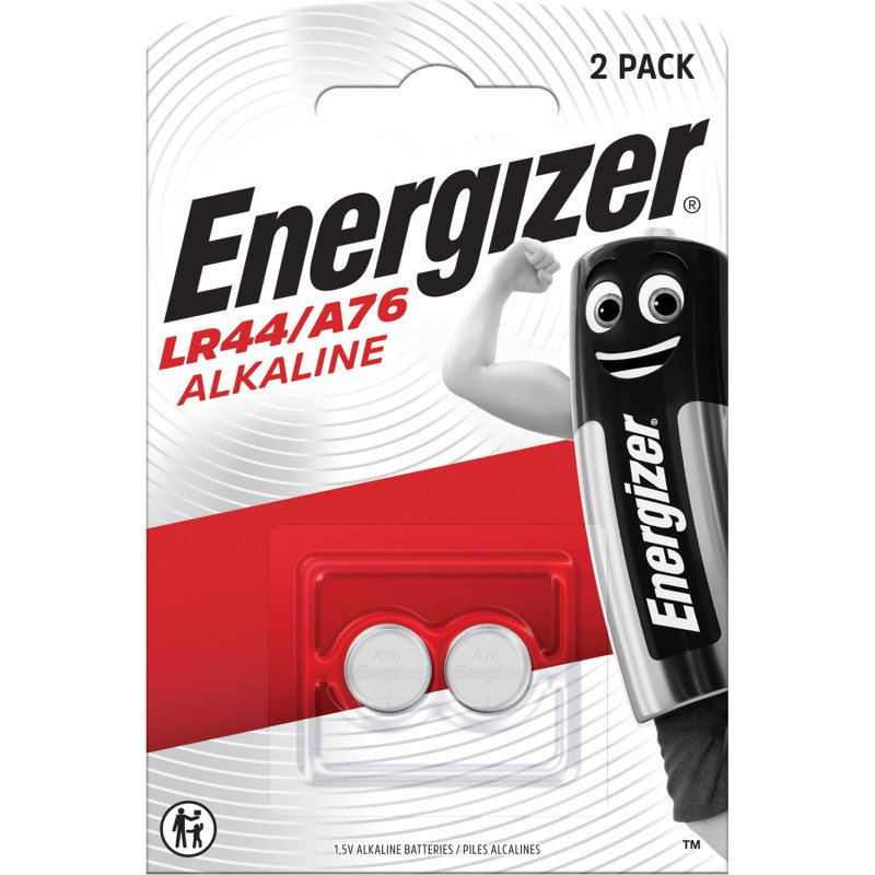 Energizer - Pack de 2 piles bouton Alcalines LR44/A76 - 1,5V