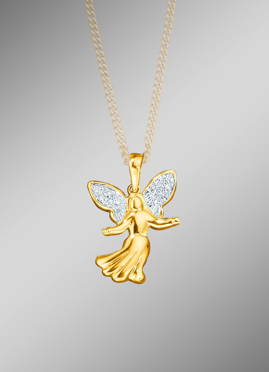 Engel-Anhänger mit Diamanten