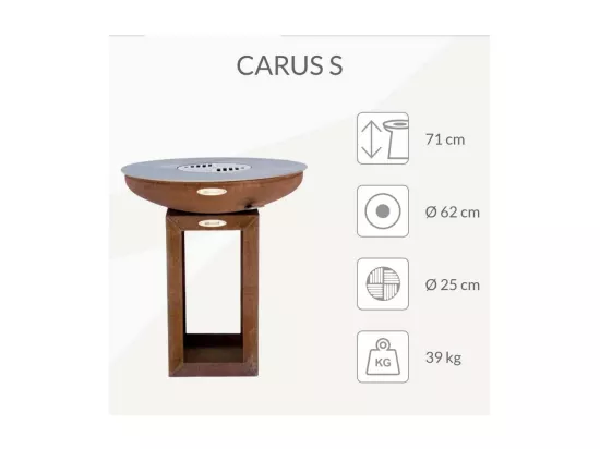 Barbecue brasero en acier Carus Diamètre 62 cm Hauteur 71 cm