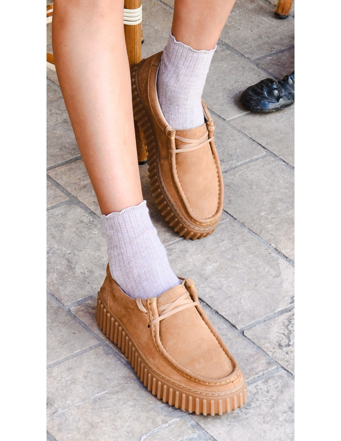 clarks Derby femme torhill bee light tan nubuck