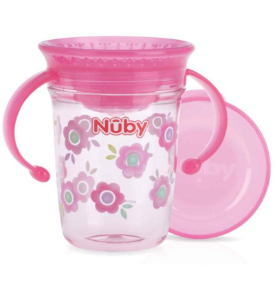Nuby Wonder cup 240ml roze 6+ maanden (1 stuk)