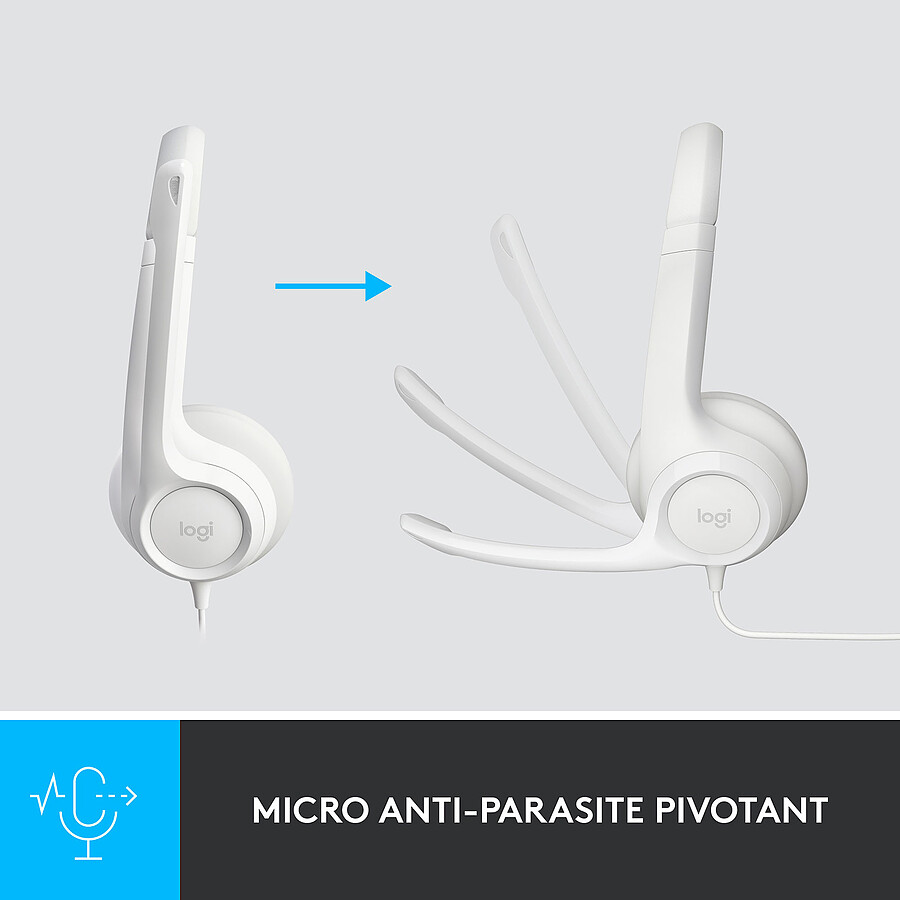 Logitech USB Headset H390 - Blanc cassé