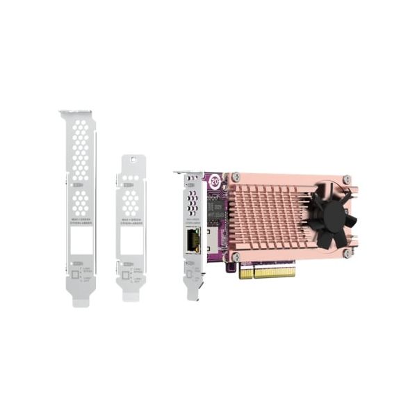Qnap Placa de expansão QM2, 2xPCIe 2280 M.2 SSD Slots PCIe Gen3 x 8 1xAQC113C 10GbE NBASE-T port