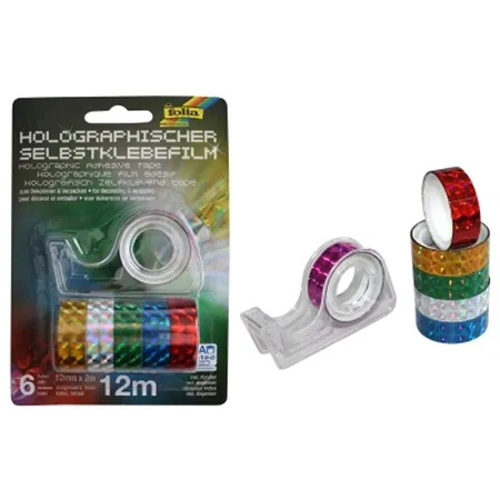 Folia 306 Holographischer Klebefilm, 6 Rollen, 12mm x 2m