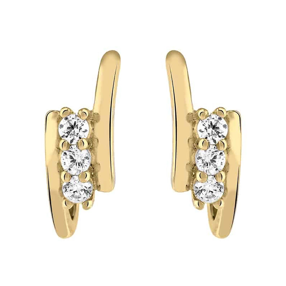 Boucles d'oreilles Brillaxis or trilogie oxydes