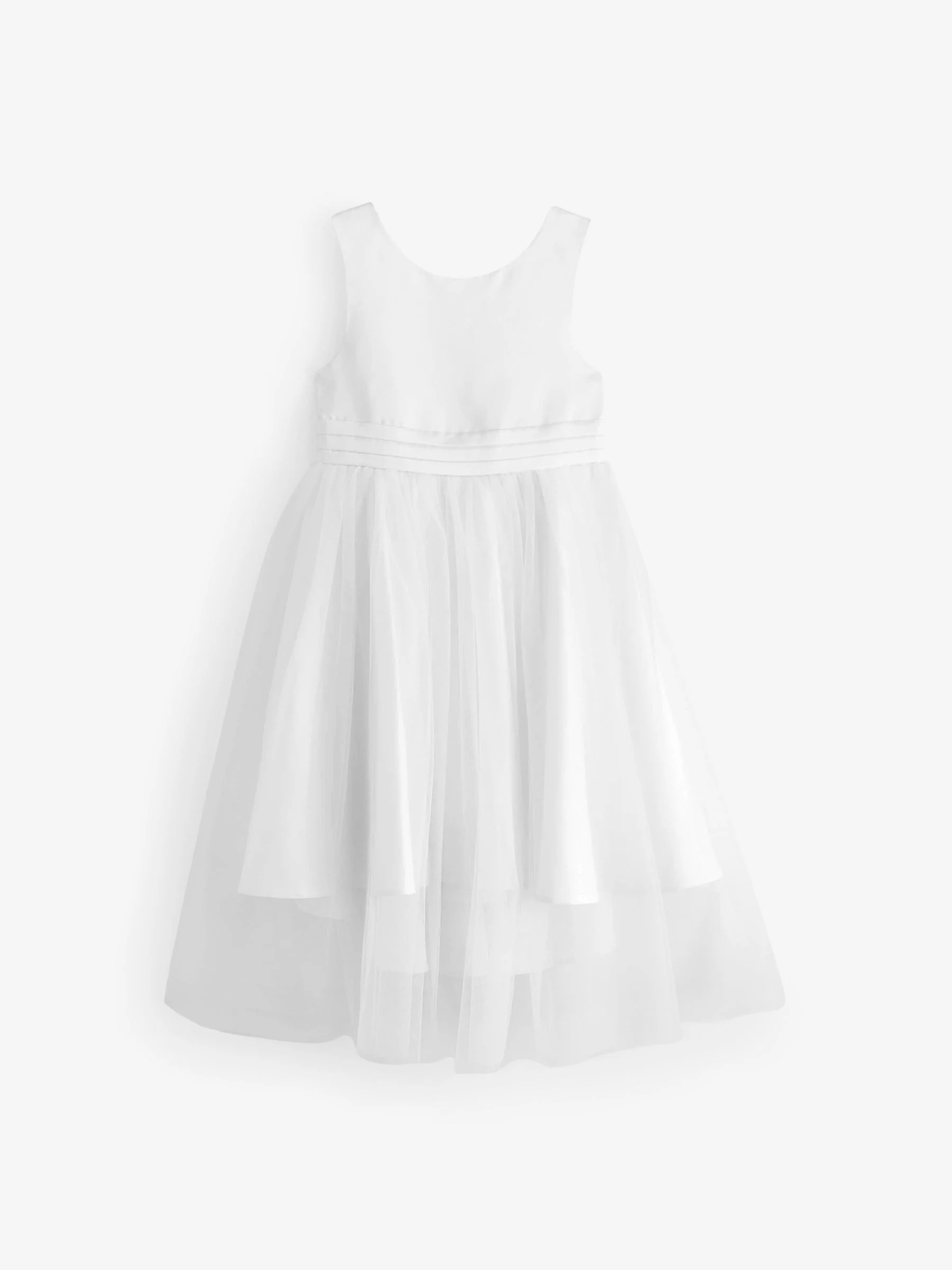 Wit - Meisjesjurk met string (3 mnd-16 jr)