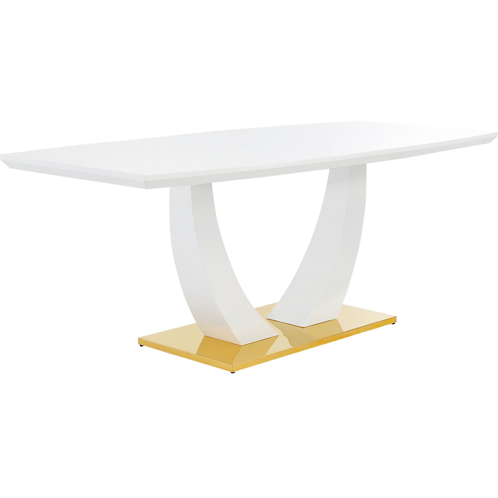 Tisch Alexandria Hochglanz weiss lackiert 160/200 x 76 x 90 cm