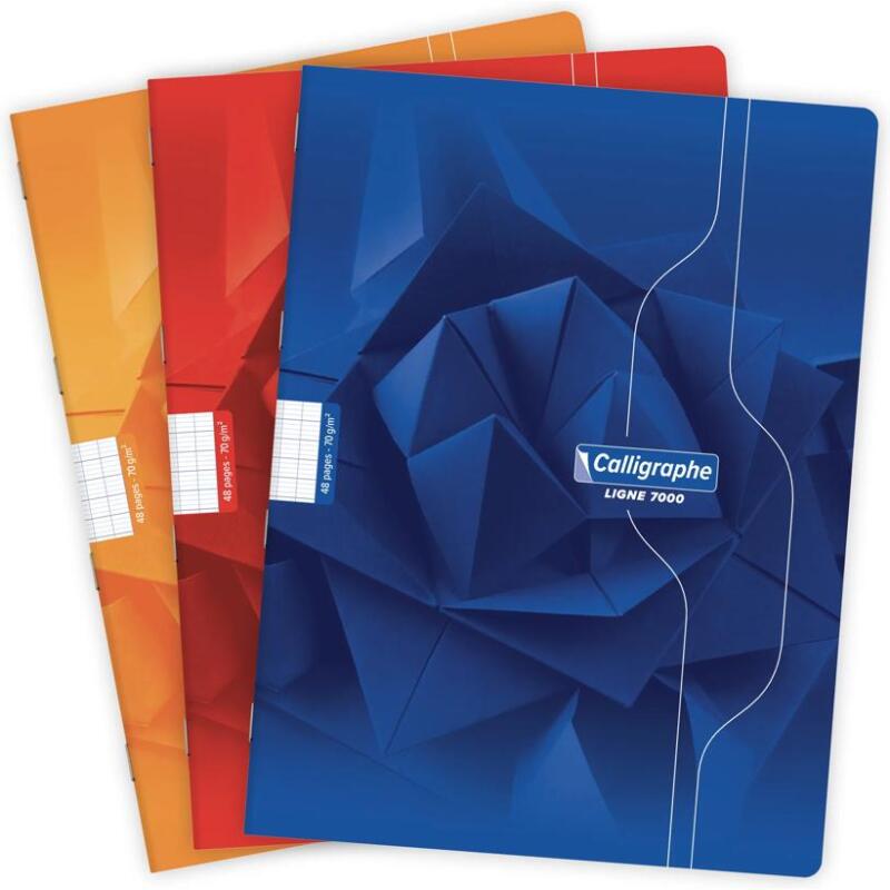 Cahier piqué 7000 24x32 cm 48 pages grands carreaux 70 g - Assortis