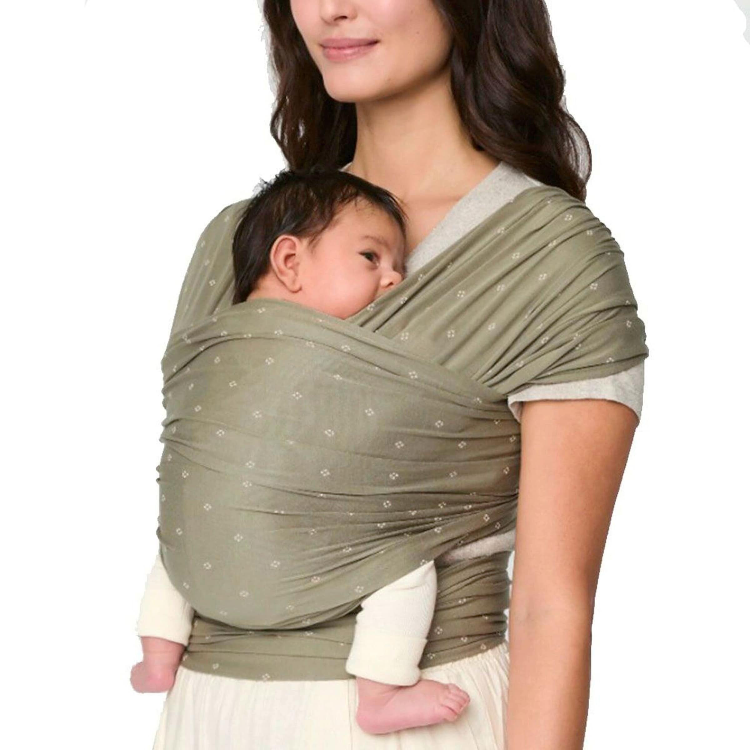 Ergobaby® - AURA WRAP Tragetuch Strick olive diamonds