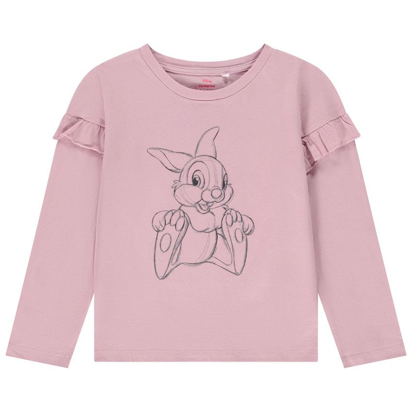 T-shirt manches longues en jersey Panpan Disney pour fille - Rose