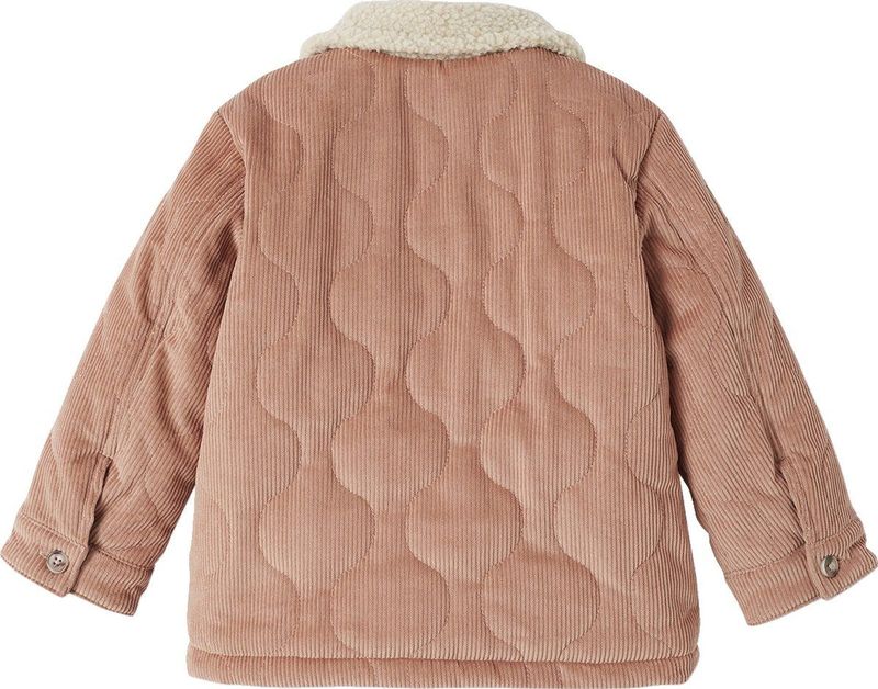 Gewatteerd - Fluwelen Meisjesjas - Rouge - Met Sherpa Voering