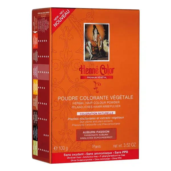 Henna em pó para colorir, cor castanho-avermelhado, 100g