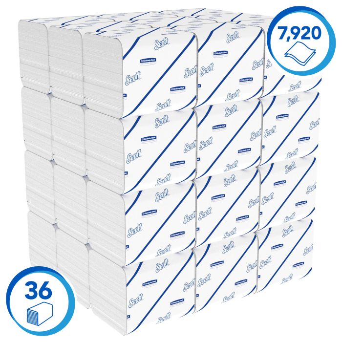 Scott Toiletpapier bulk 8509 7920st Control ineengevouwen toiletpapier 2-laags (8509)