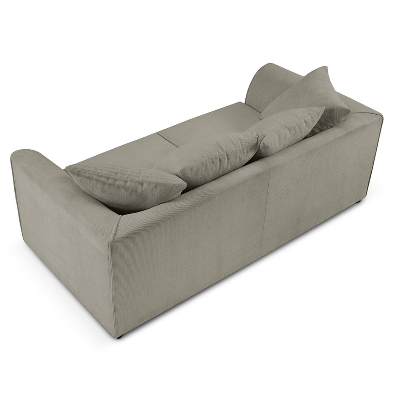 Mazzini Sofas Canapé Quince Velours côtelé 3 Places gris clair - 182x92x80 cm