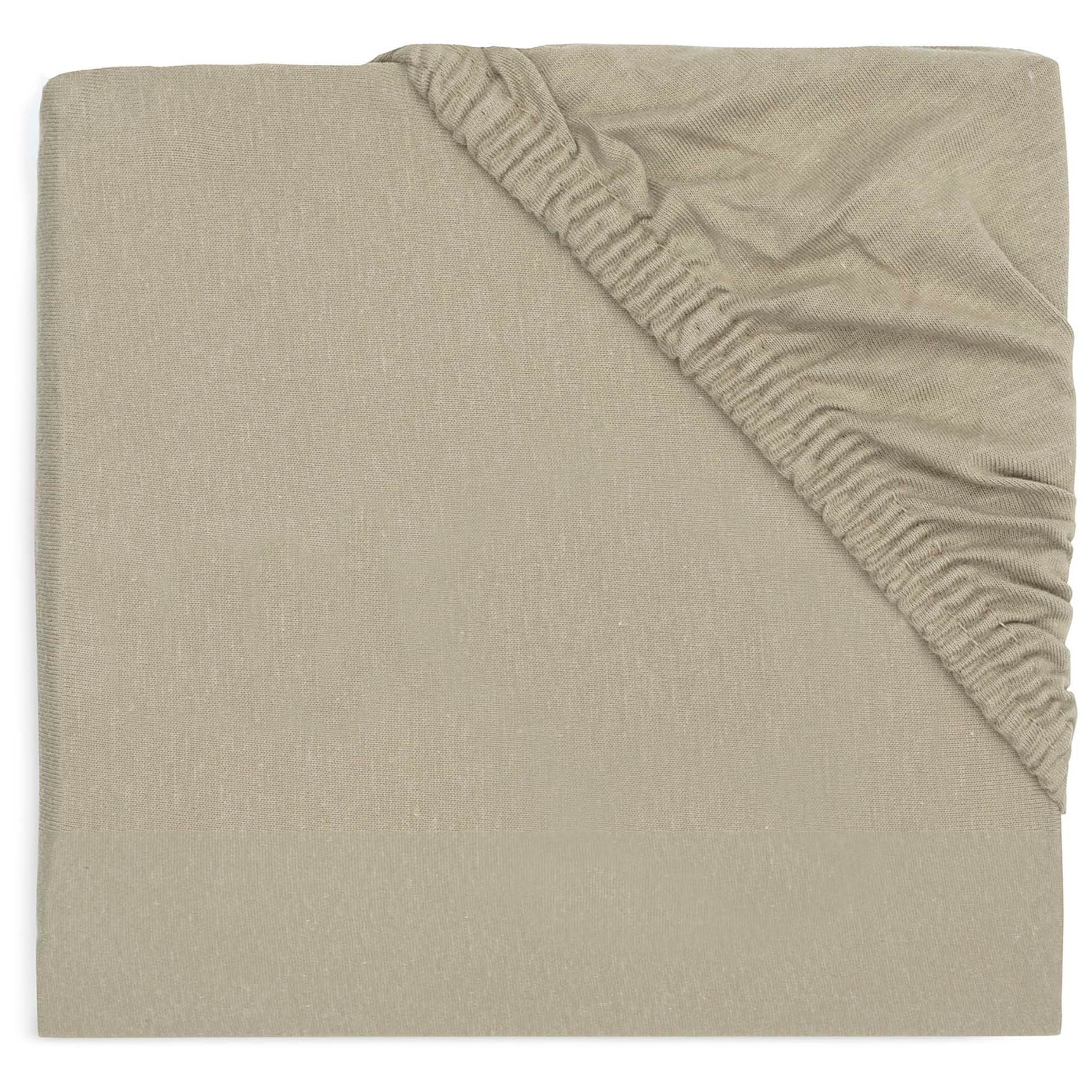 Jollein ledikanthoeslaken jersey olive groen
