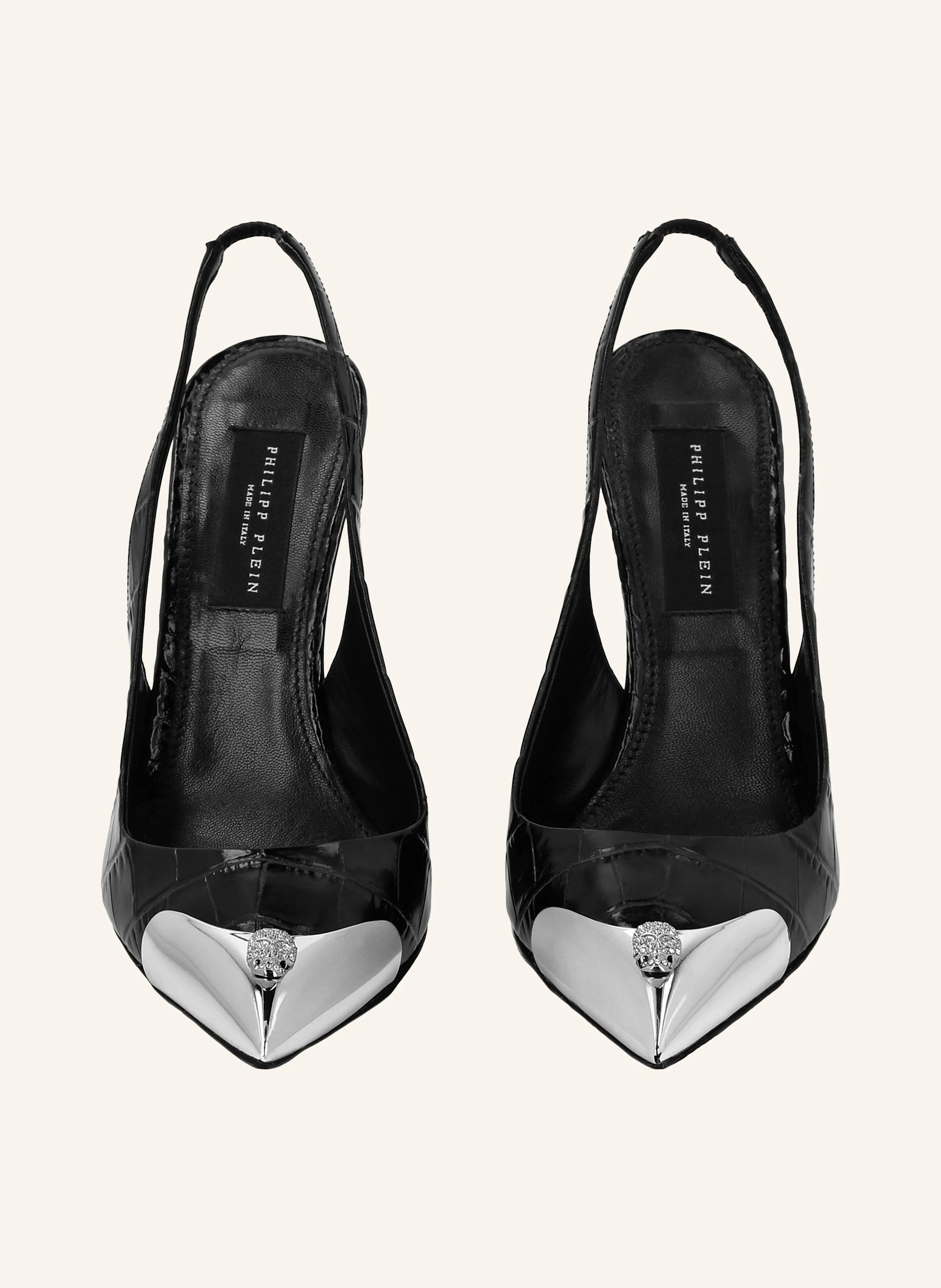 PHILIPP PLEIN Slingpumps mit Steinbesatz SKULL