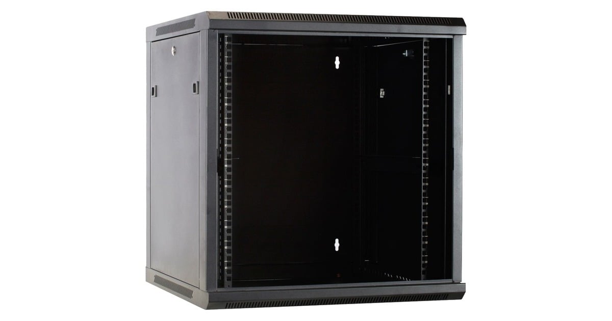 DSI12U wandkast met glazen deur - DS6612 server rack  (Zwart, 600 x 600 x 635mm)