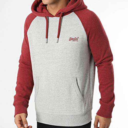 Sweat Capuche M2012395A Gris Chiné Bordeaux Chiné