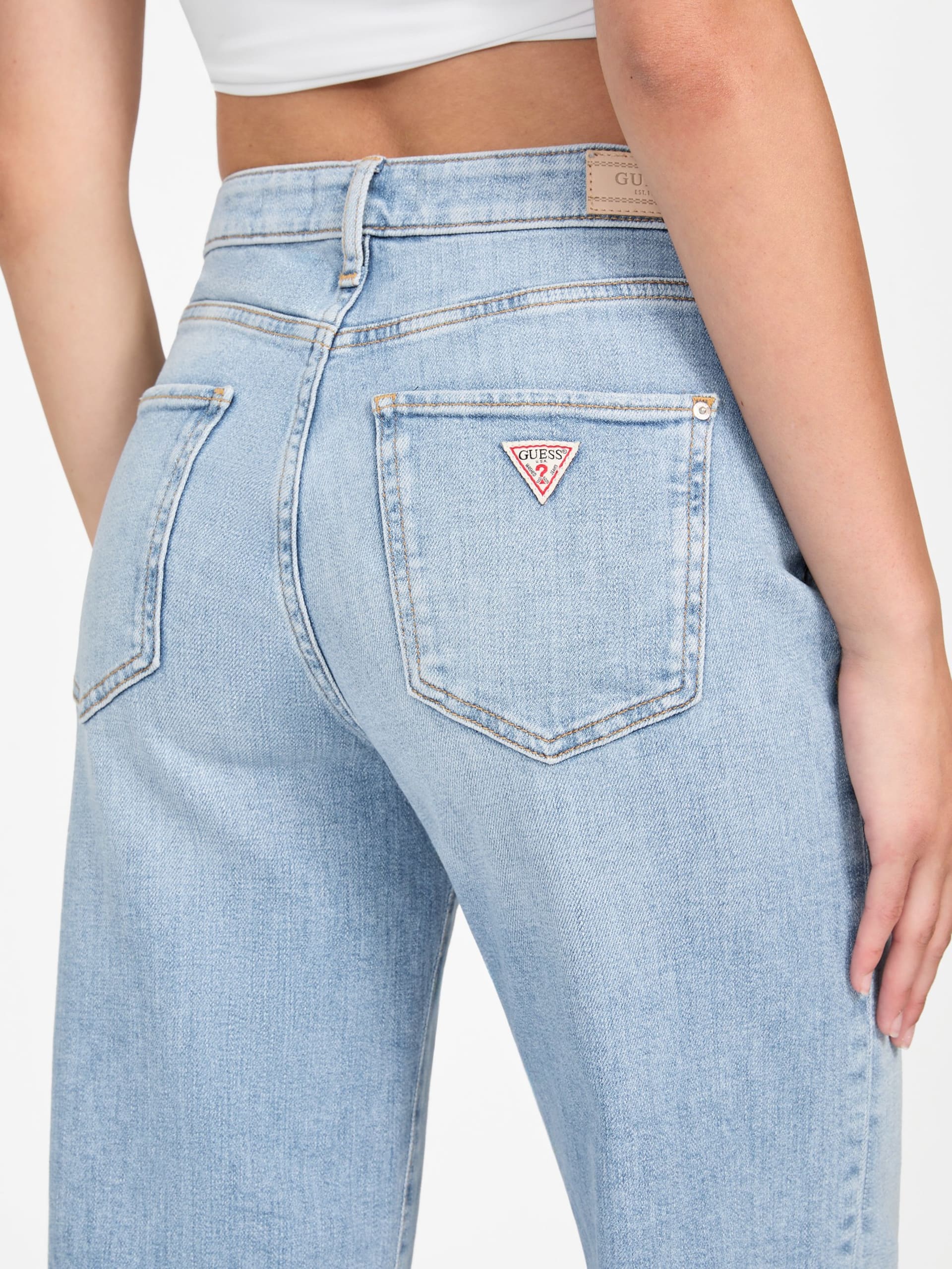 Calça jeans ecológica de perna larga