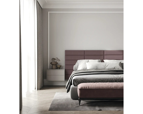 Wandkussen Fluweel oudroze geweven look 60 x 15 cm