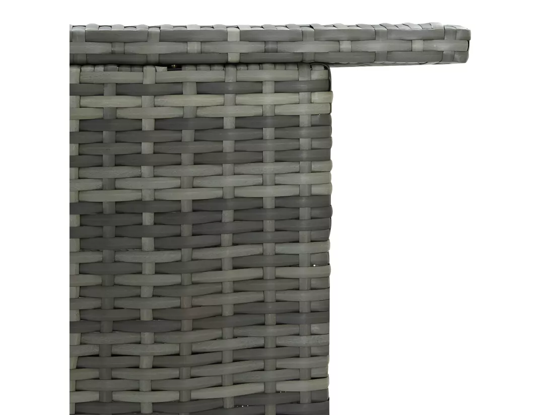 Prolenta Premium - Table de bar de jardin Gris 120x55x110 cm Résine tressée