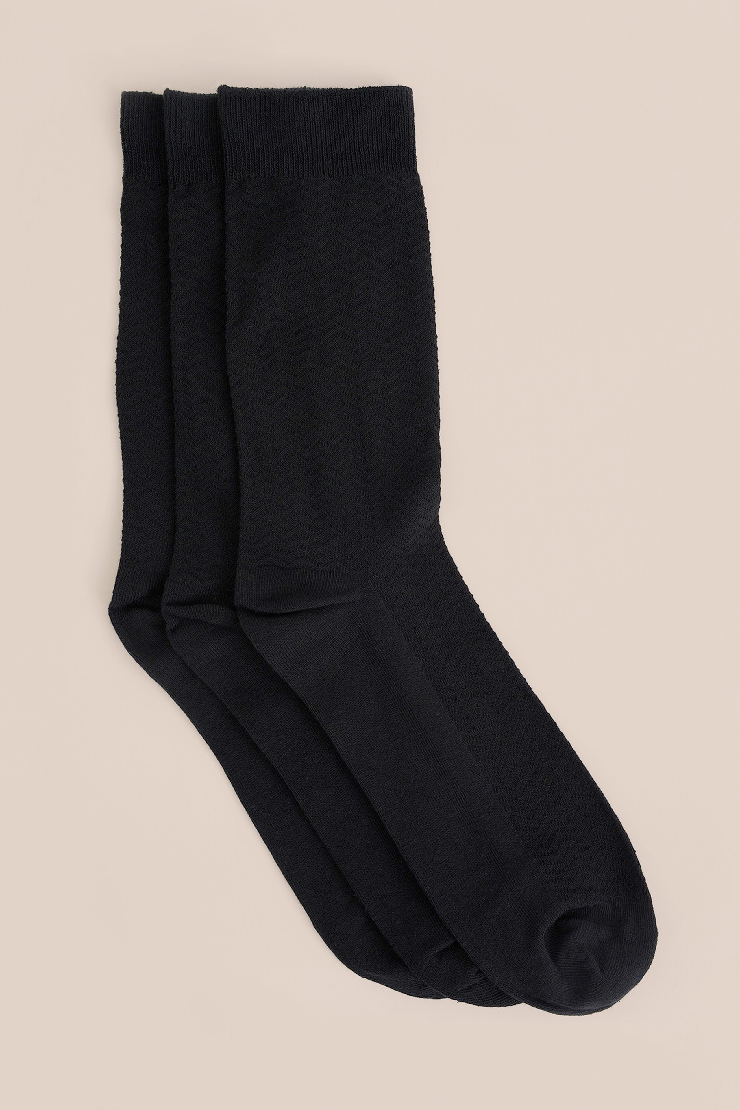 Sokken met structuur - 3-pack WE Fashion Zwart