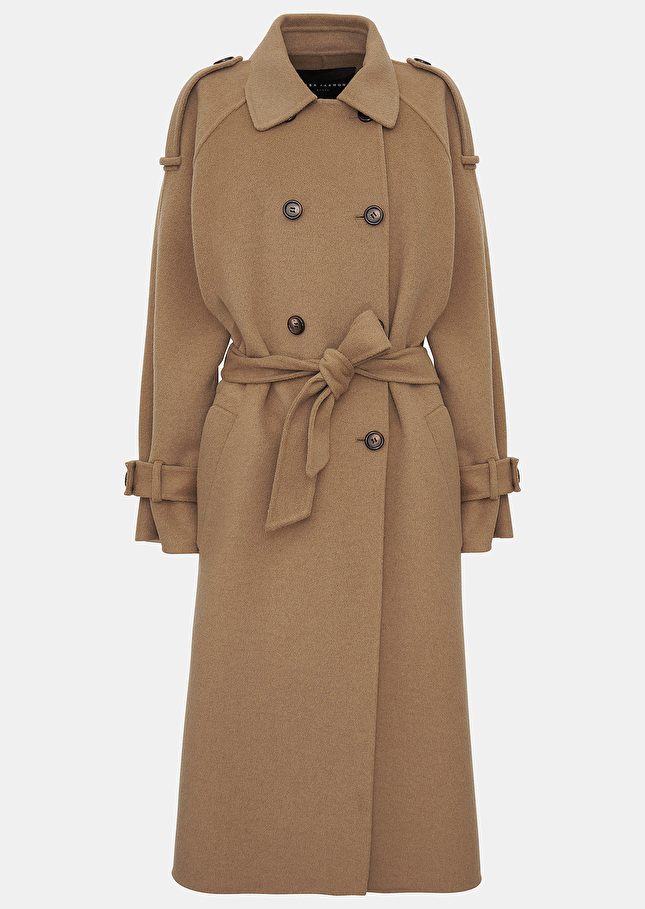 Manteau Ivanebeige en laine double face