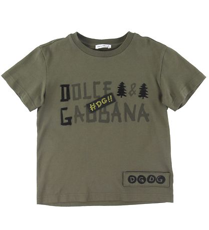 Dolce & Gabbana T-shirt - Giardiniere Maschio - Army Grøn m. Prin