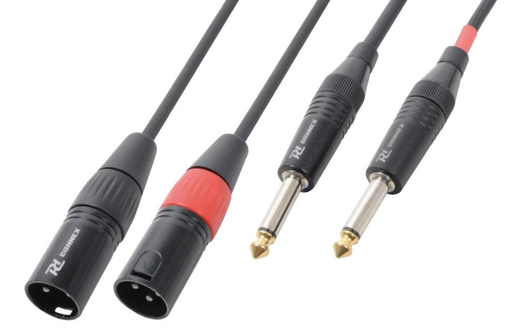 CX64-01 XLR 3 Pole, male - Klinke 6.3 mm, male 0.2 mAudiokabel 2x XLRm - 2x 6.3 Klinke