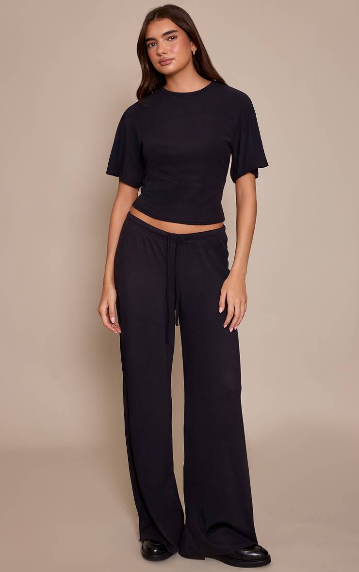 Noir T-shirt Ample À Toucher Doux