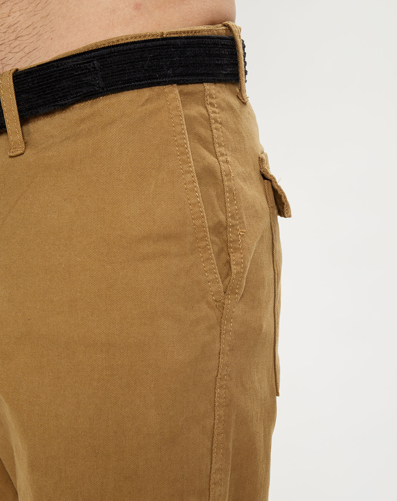Galeries Lafayette Pantalon chino Cropped Bedford marron kaki