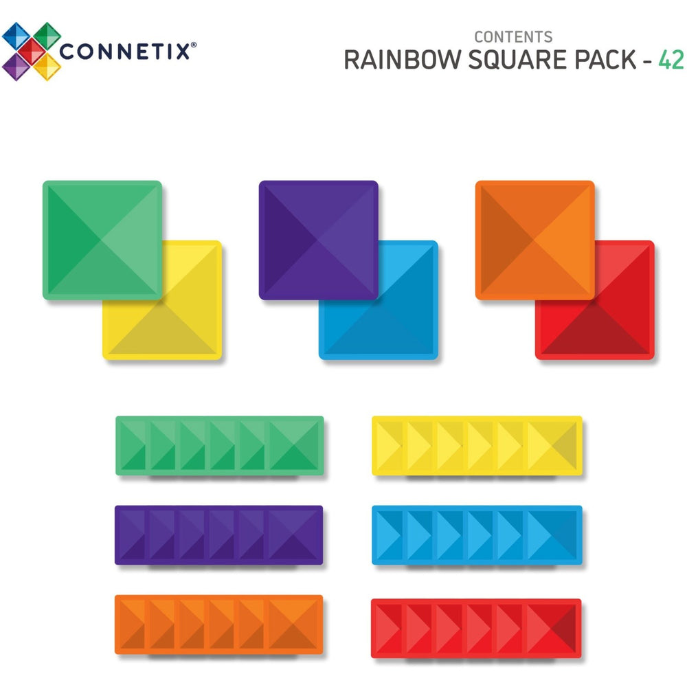 Køb Connetix Rainbow Square Pak 42 Styks