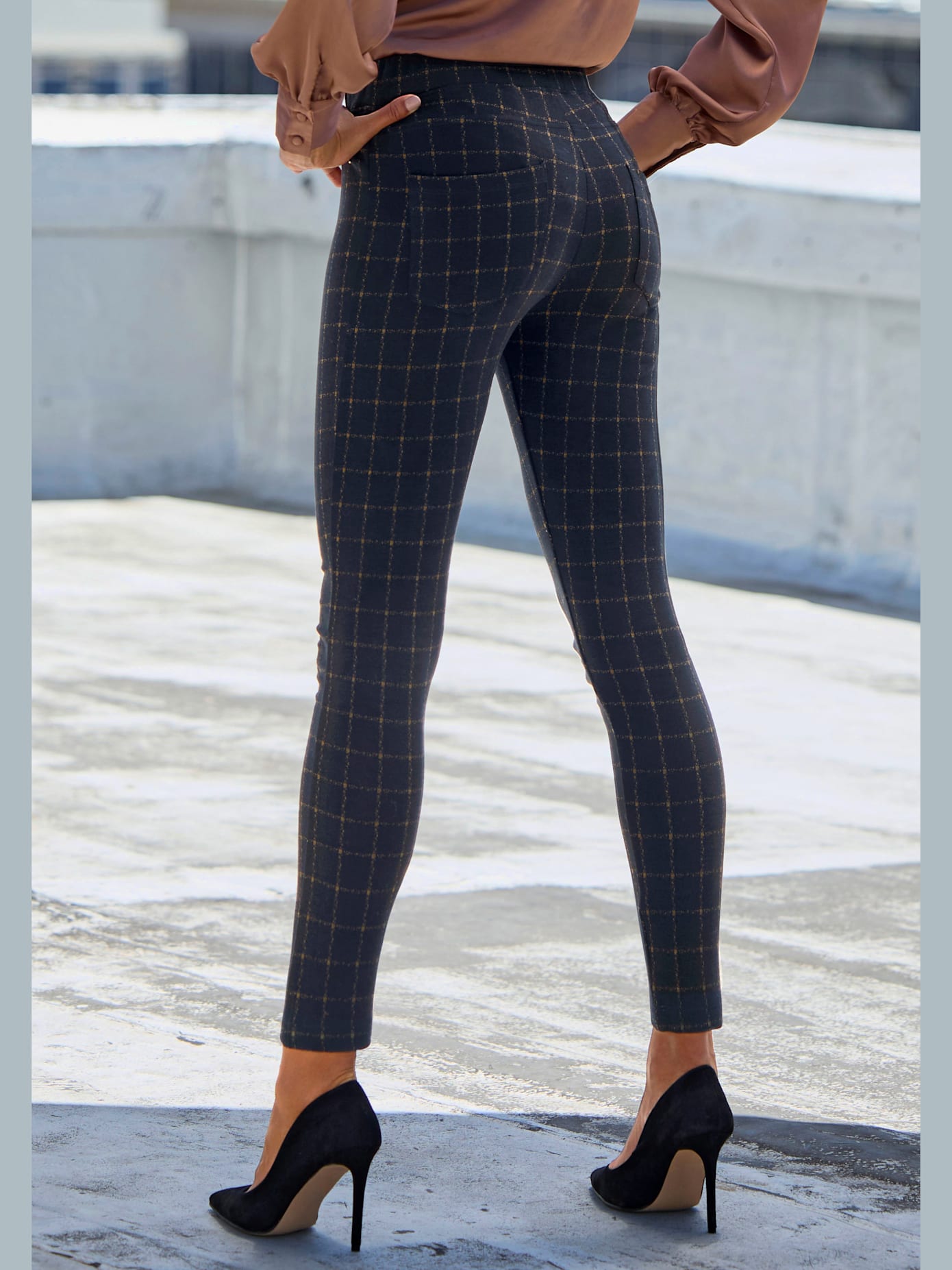 Legging caleçon avec motif à carreaux