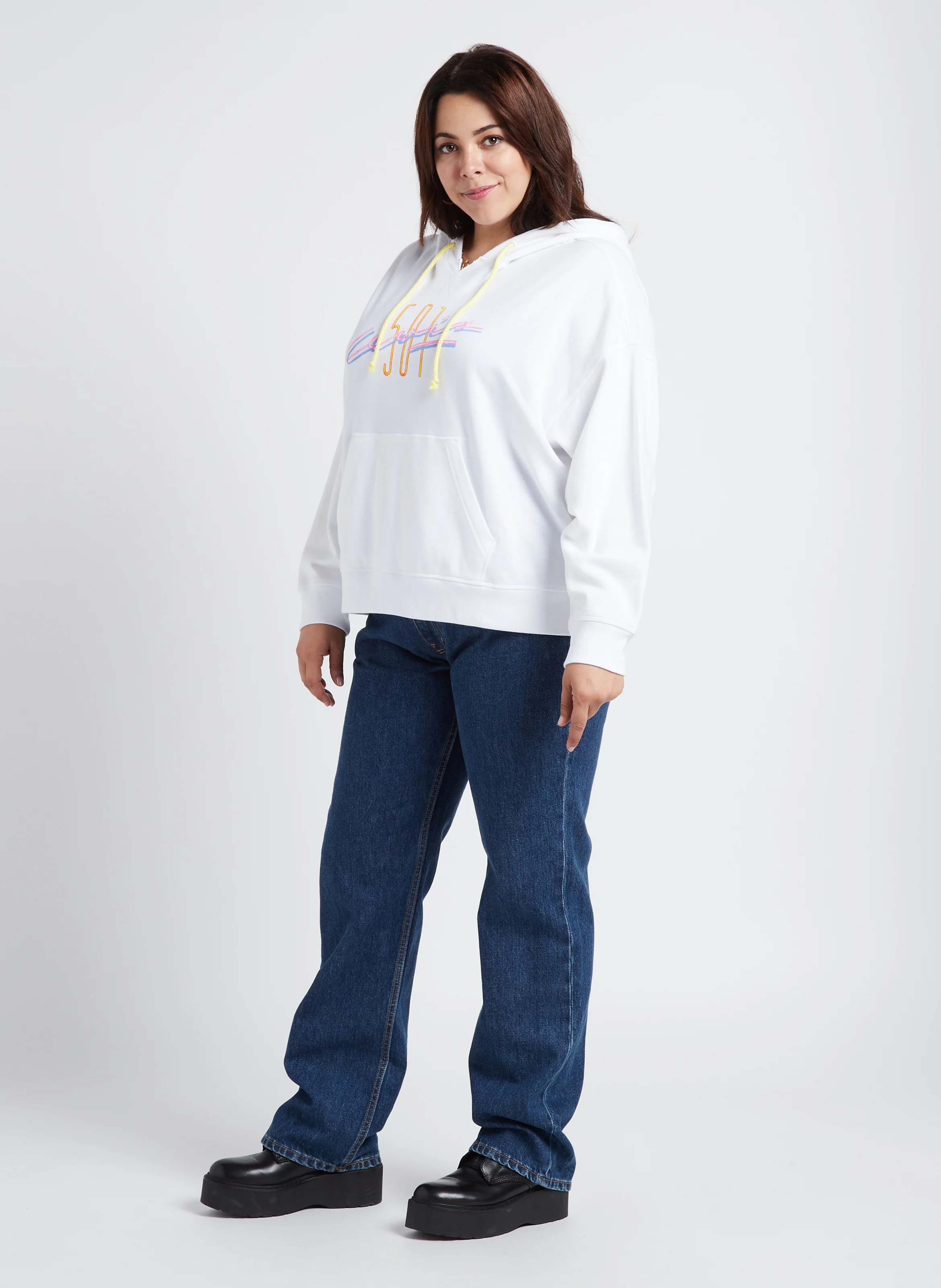 PL GR AUTHENTIC HOODIE - Sweat sérigraphié en coton mélangé| Blanc