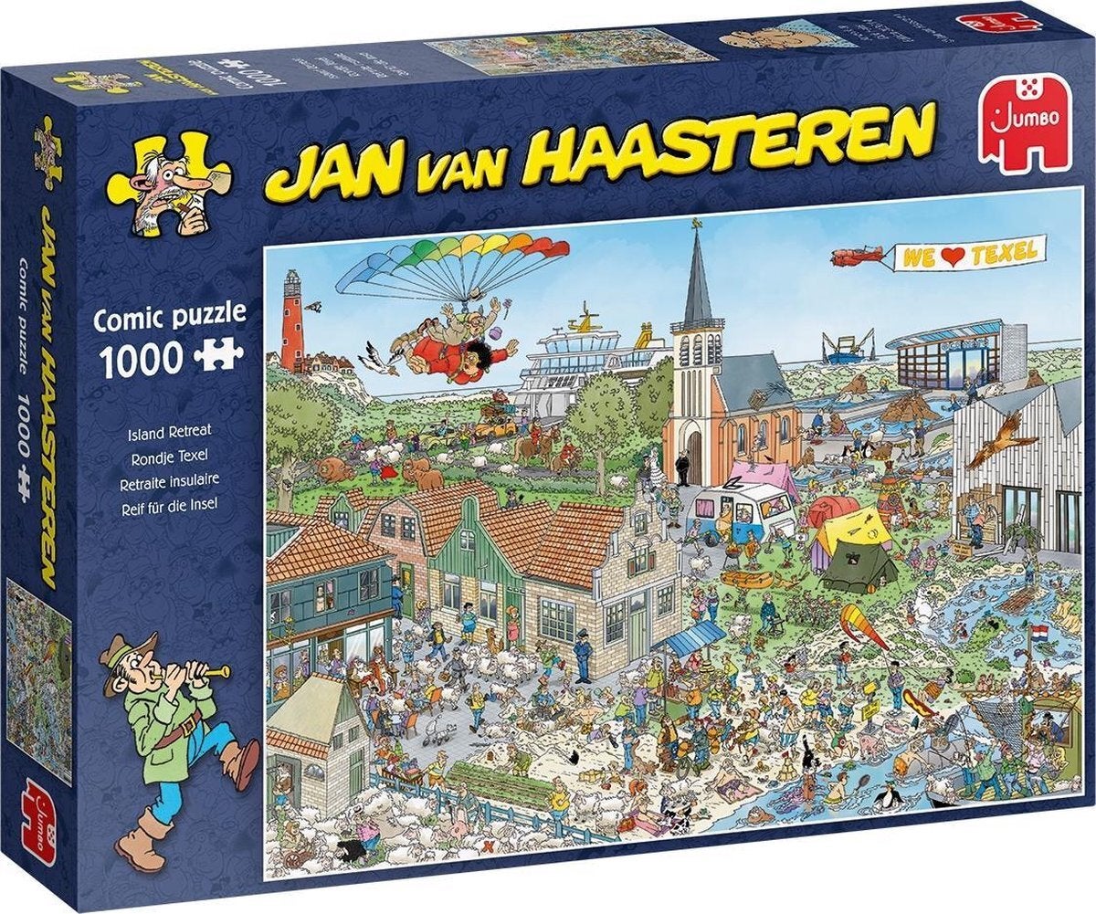 Jumbo puzzel Jan van Haasteren rondje Texel 68 x 49 cm 1000 stukjes