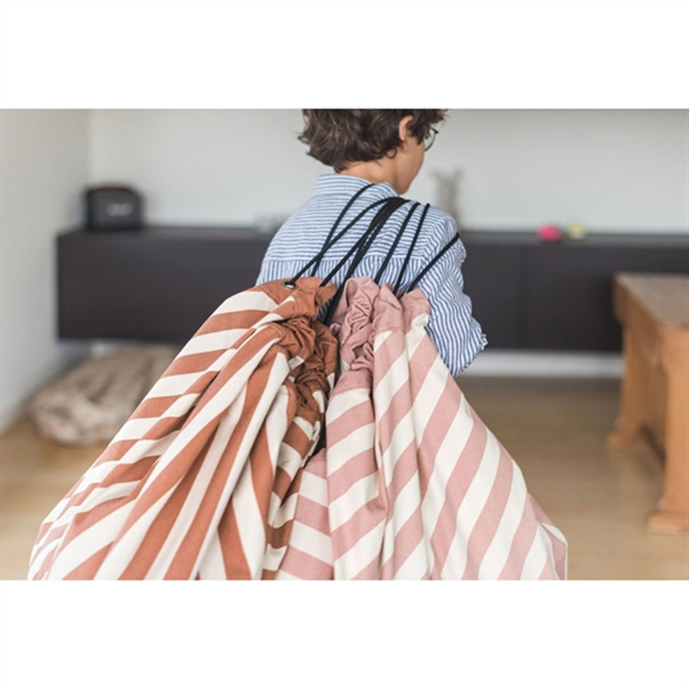 2-i-1 Legetæppe Stripes pink - Play&Go