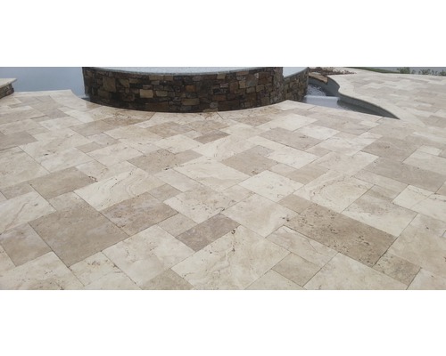 FLAIRSTONE Travertin terrastegel Assos 20,3 x 20,3 x 3 cm