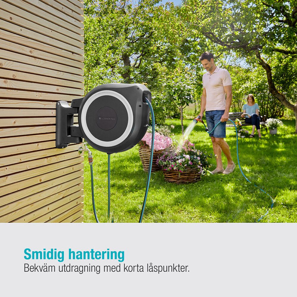 SLANGETROMMEL GARDENA ROLLUP M/L HVIT 1/2