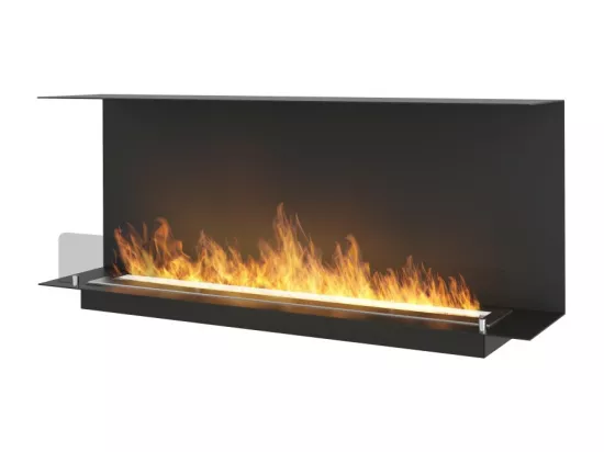 Cheminée Bioéthanol Encastrable Design C1200 V.1 avec Vitre Ouverte sur 3 Côtés Brûleur 3 Litres