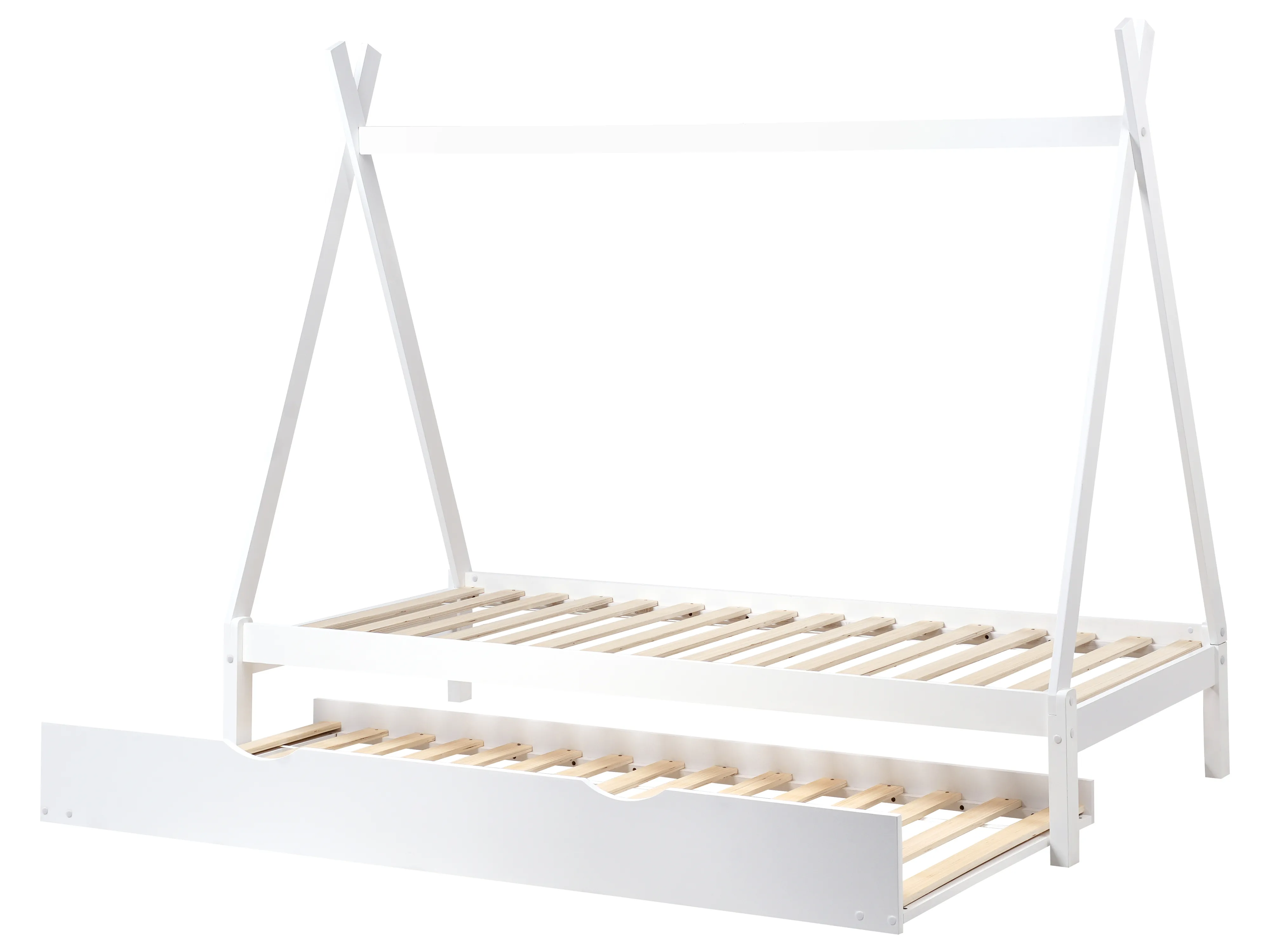Kinderonderschuifbed Dennenhout TALMONTIERS 90 x 200 cm Wit