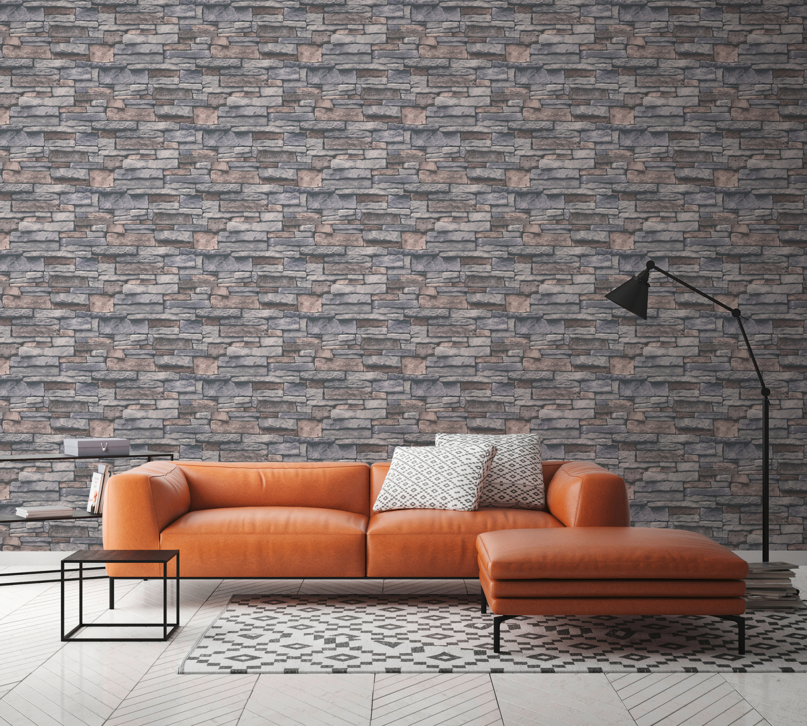 A.S. Creation Vliestapete BRICKS & STONES - grau - Steinoptik - 10 Meter