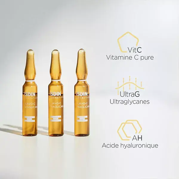 ISDIN Isdinceutics Flavo-C Ultraglican Sérum Visage Antioxydant à la Vitamine C 30 x 2ml