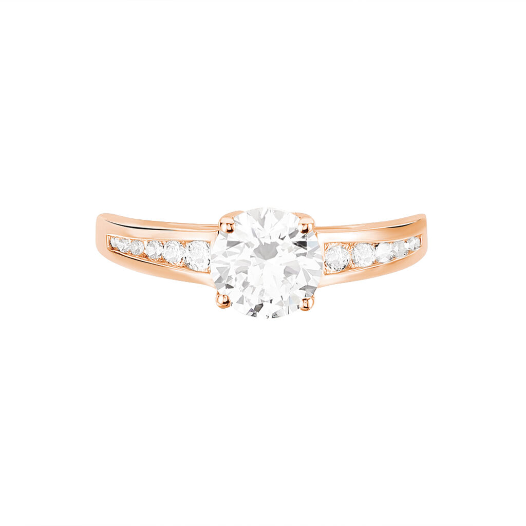 Bague Solitaire Arjuna Or Rose Oxyde De Zirconium
