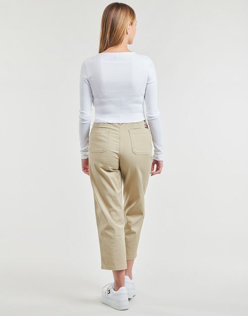 Tommy Jeans - TJW RUCHE RIB TOP LS - Blanc