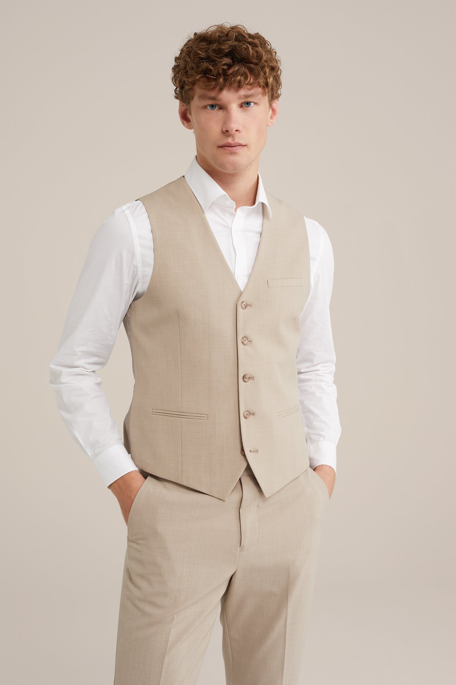 slim fit gilet Fundamentals Beige