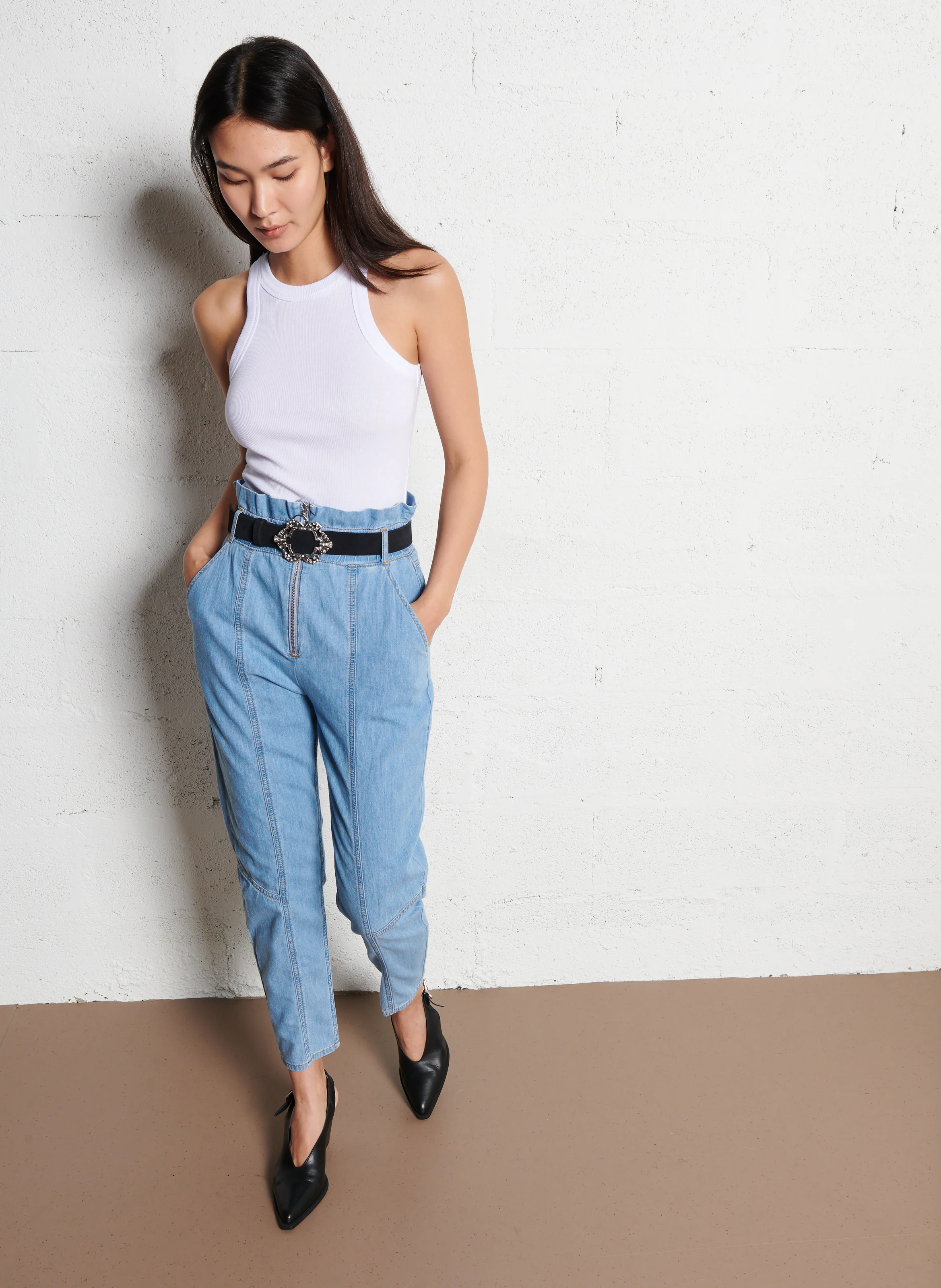 LONY - Jean carotte en coton | Bleu