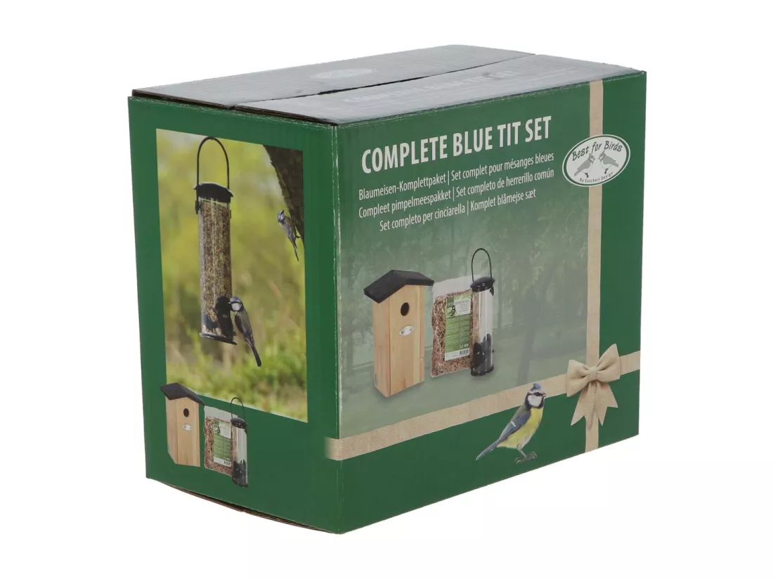 Set abri mangeoire et graines oiseaux Pour mésanges bleues