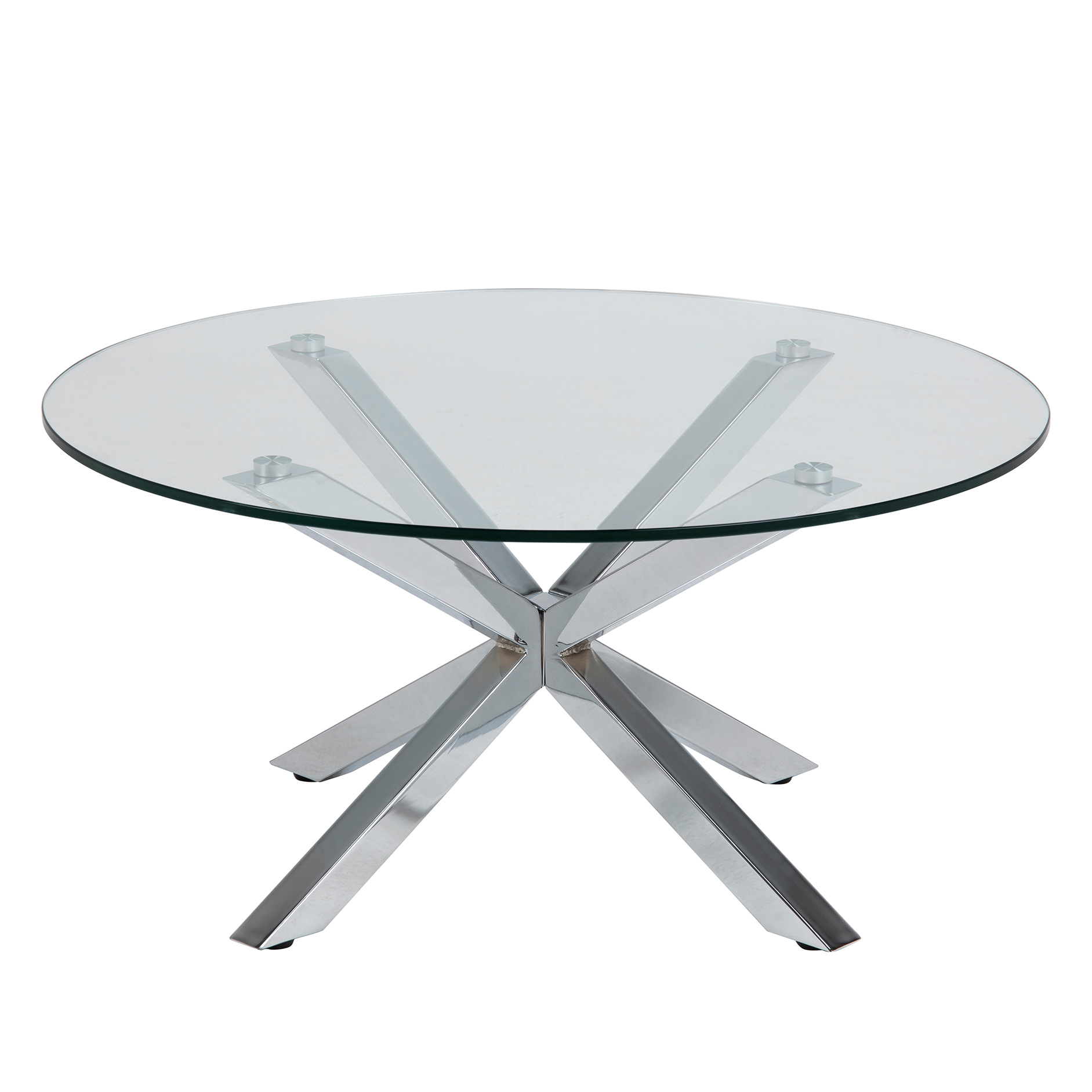 Couchtisch HEAVEN - transparent-chromfarben - Ø 82 cm